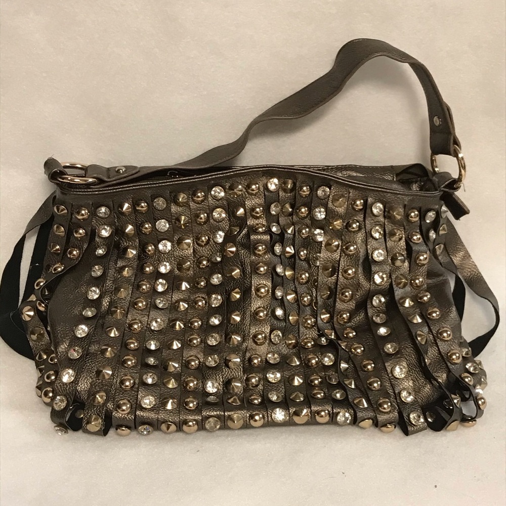 Copper purse with studs and stones